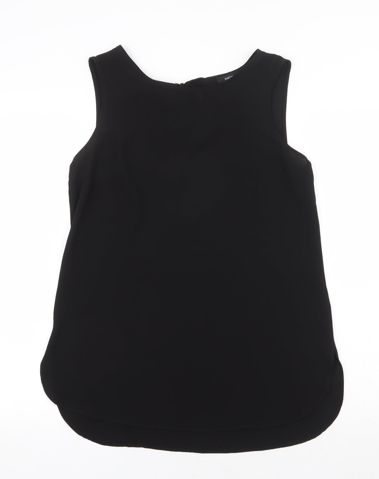 Papaya Womens Black Polyester Basic Tank Size 10 Boat Neck