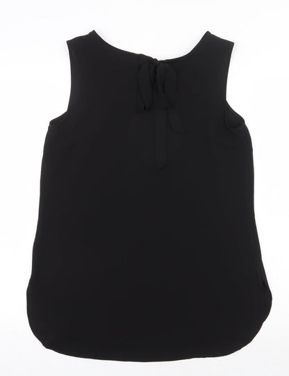 Papaya Womens Black Polyester Basic Tank Size 10 Boat Neck