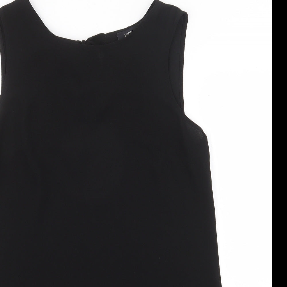 Papaya Womens Black Polyester Basic Tank Size 10 Boat Neck
