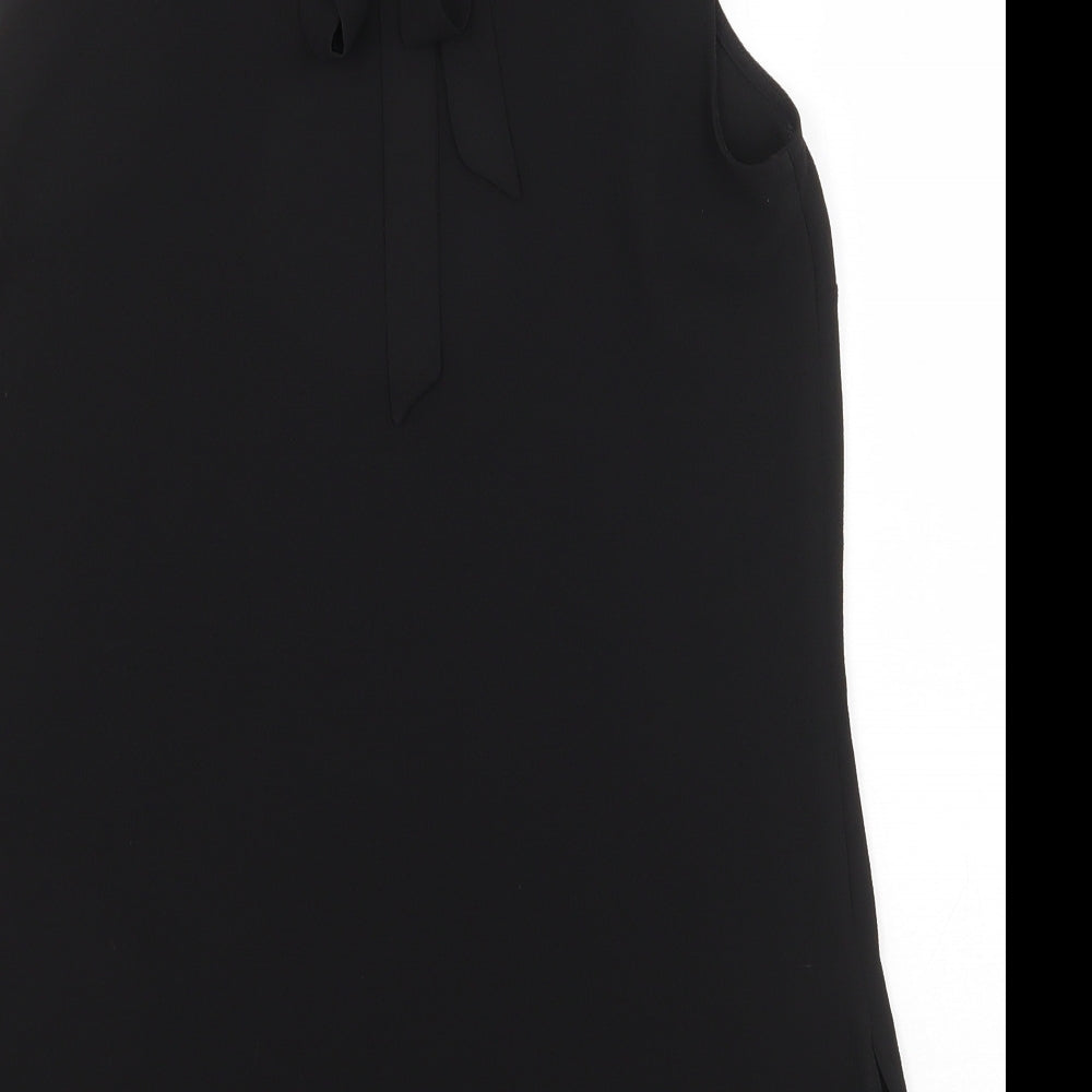 Papaya Womens Black Polyester Basic Tank Size 10 Boat Neck