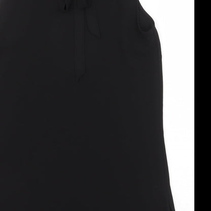 Papaya Womens Black Polyester Basic Tank Size 10 Boat Neck