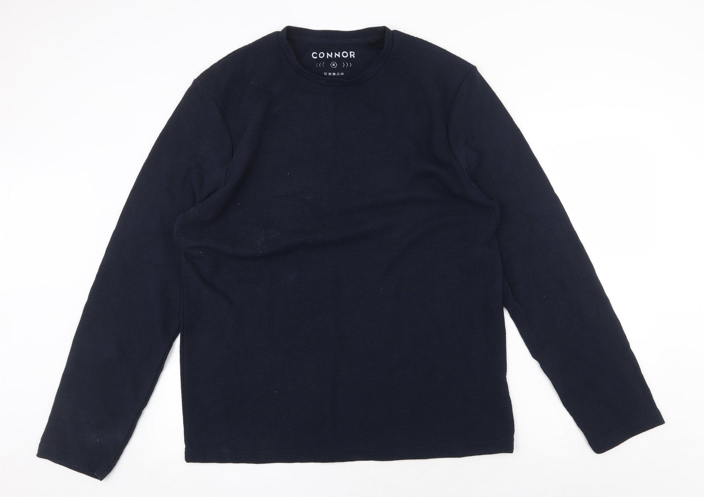Connor Mens Blue Round Neck Cotton Pullover Jumper Size XL