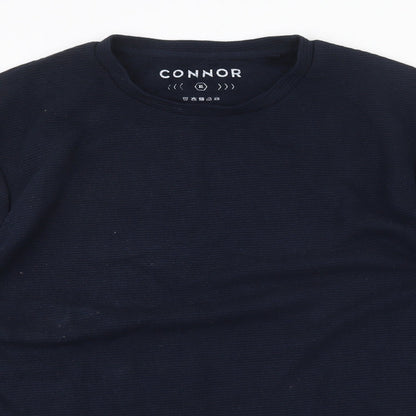 Connor Mens Blue Round Neck Cotton Pullover Jumper Size XL