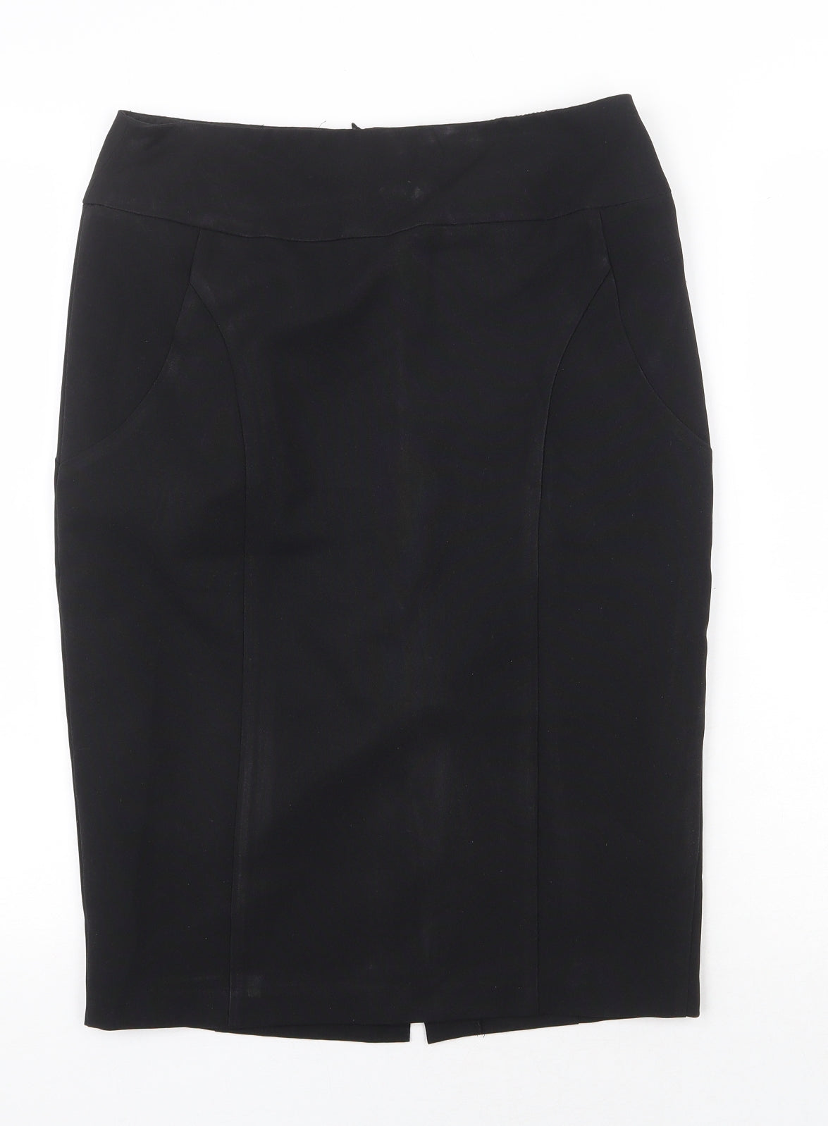 E-vie Womens Black Polyester Straight & Pencil Skirt Size 10 Zip