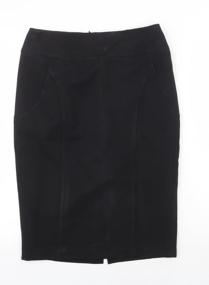 E-vie Womens Black Polyester Straight & Pencil Skirt Size 10 Zip