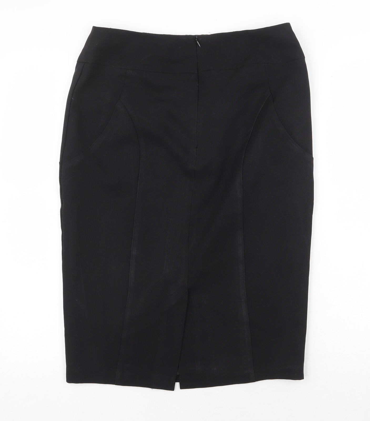 E-vie Womens Black Polyester Straight & Pencil Skirt Size 10 Zip