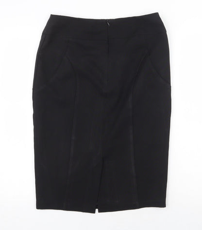 E-vie Womens Black Polyester Straight & Pencil Skirt Size 10 Zip