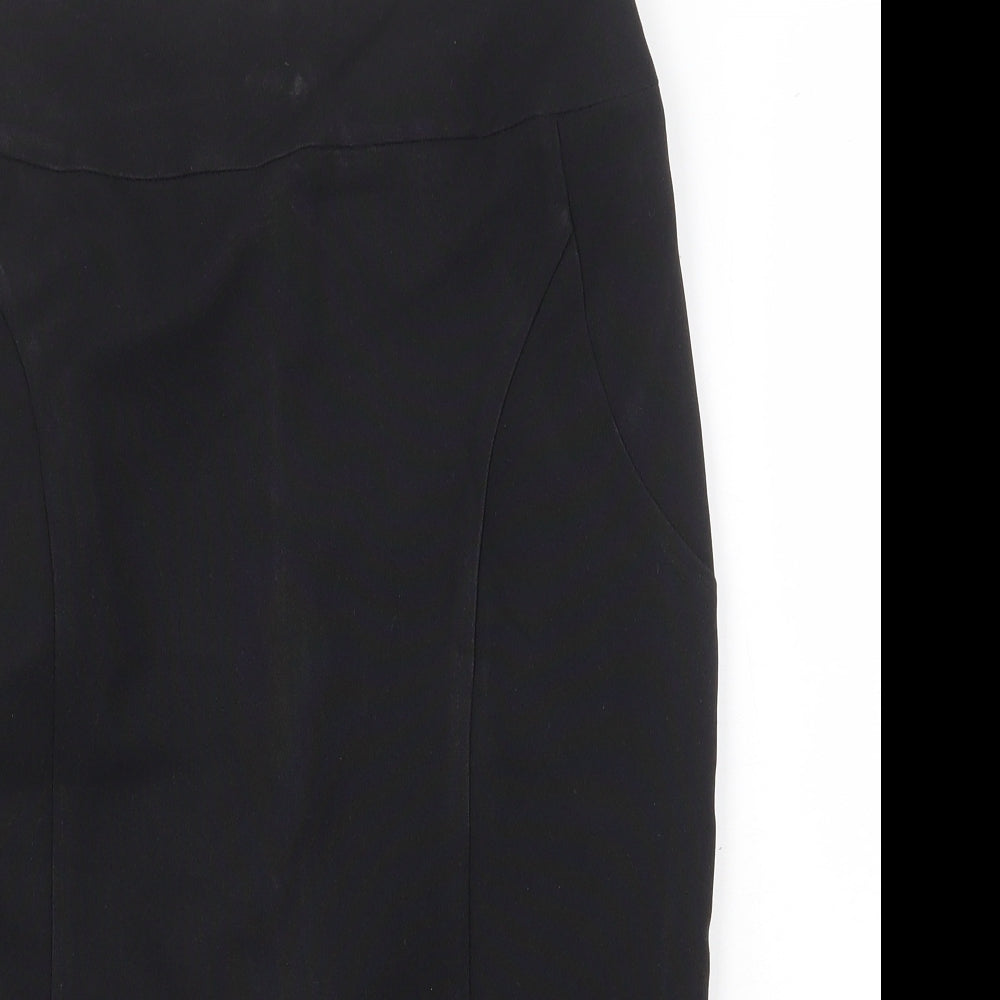 E-vie Womens Black Polyester Straight & Pencil Skirt Size 10 Zip