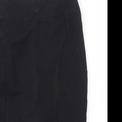 E-vie Womens Black Polyester Straight & Pencil Skirt Size 10 Zip
