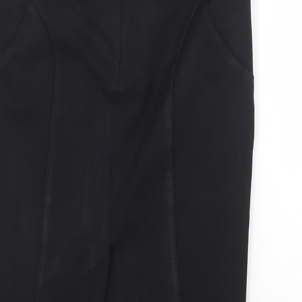 E-vie Womens Black Polyester Straight & Pencil Skirt Size 10 Zip