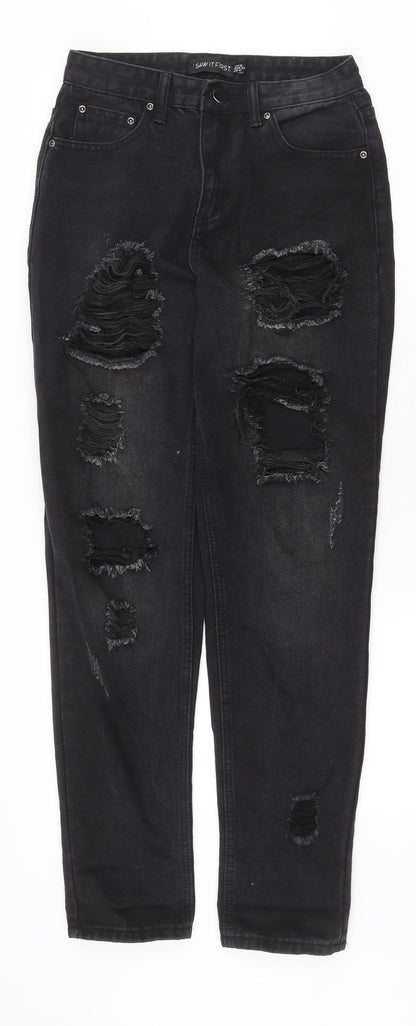 I SAW IT FIRST Womens Black Cotton Skinny Jeans Size 6 Regular Zip