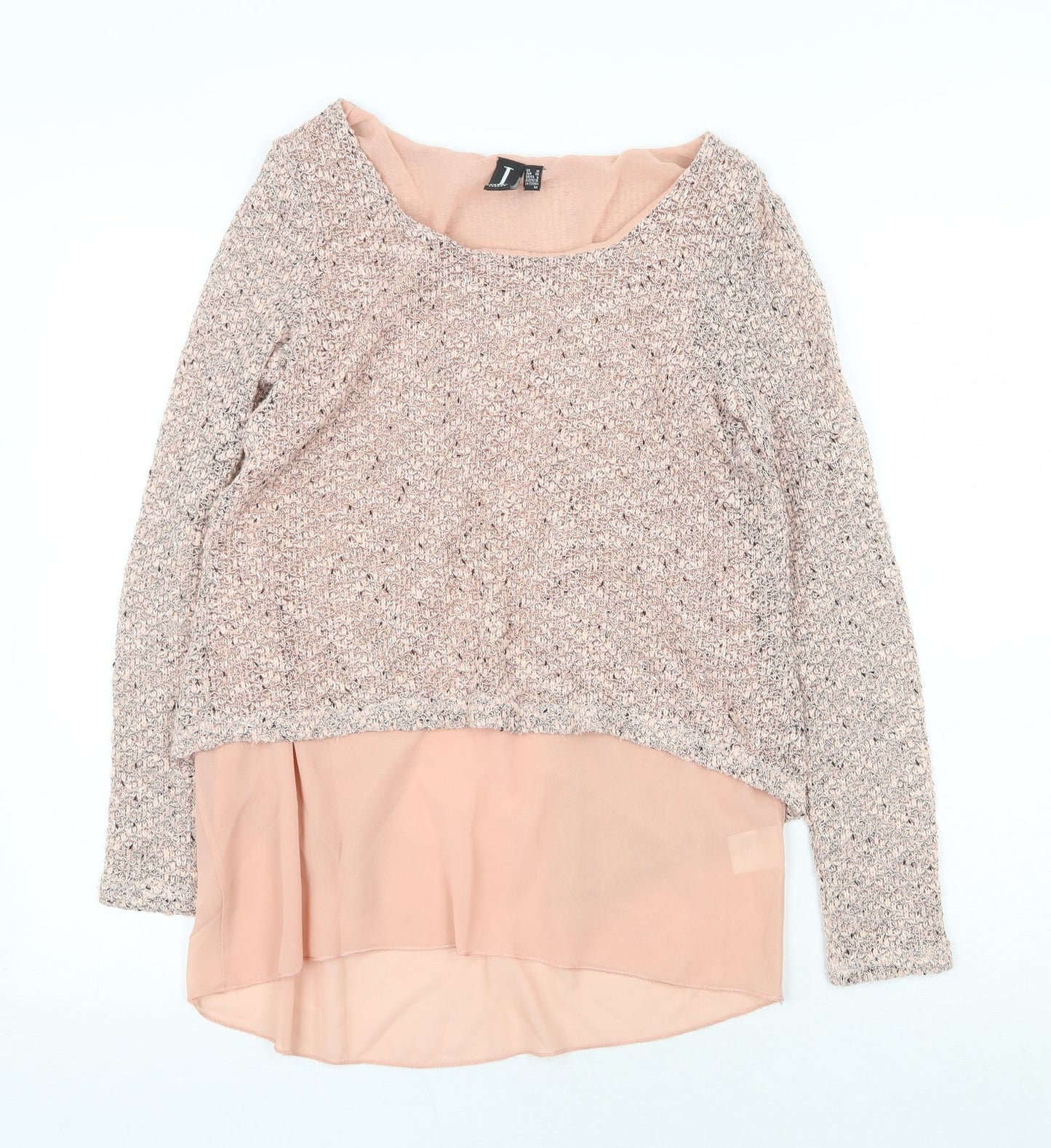 izabel Womens Pink Polyester Basic Blouse Size 10 Boat Neck