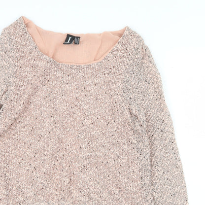 izabel Womens Pink Polyester Basic Blouse Size 10 Boat Neck