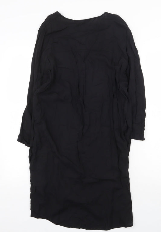 Peacocks Womens Black Viscose A-Line Size 10 V-Neck Pullover