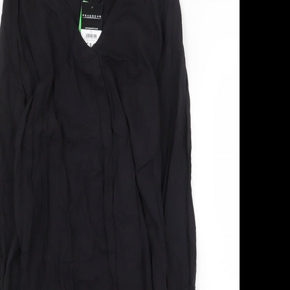 Peacocks Womens Black Viscose A-Line Size 10 V-Neck Pullover