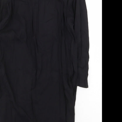 Peacocks Womens Black Viscose A-Line Size 10 V-Neck Pullover