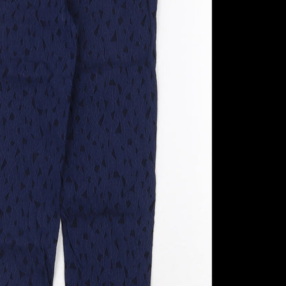 Just Elegance Womens Blue Geometric Polyester Capri Trousers Size 12 Regular Zip