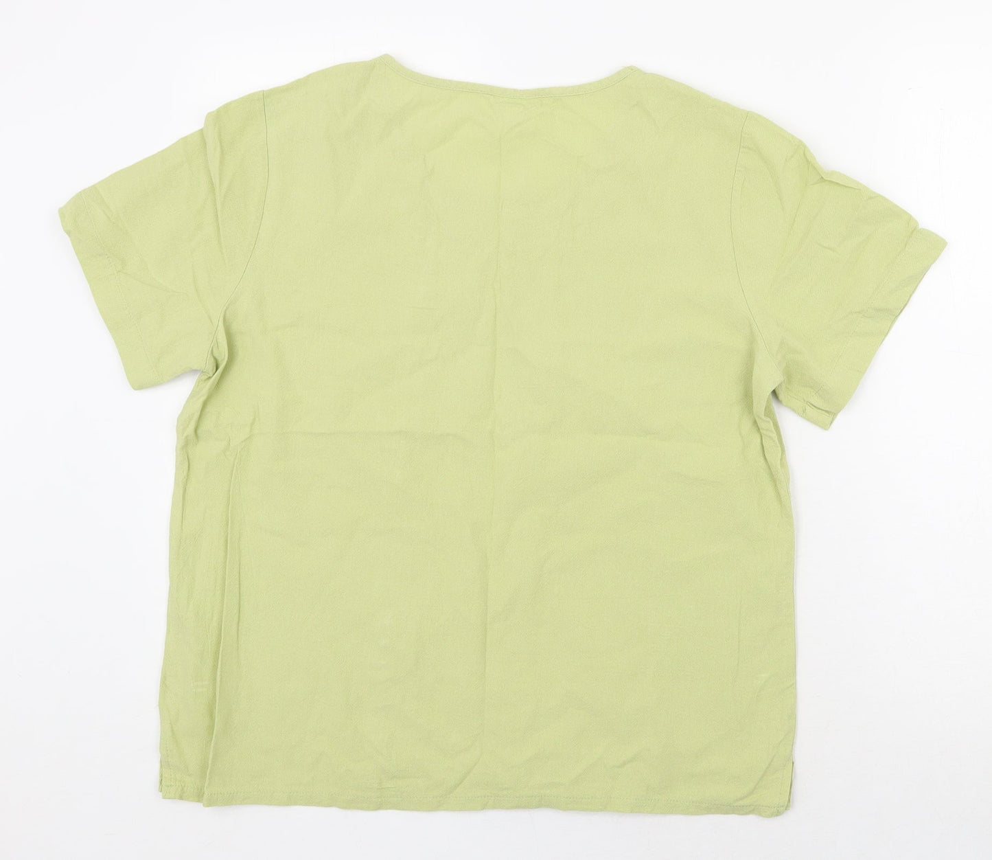 Womens UK Size M Preworn Green Basic Blouse