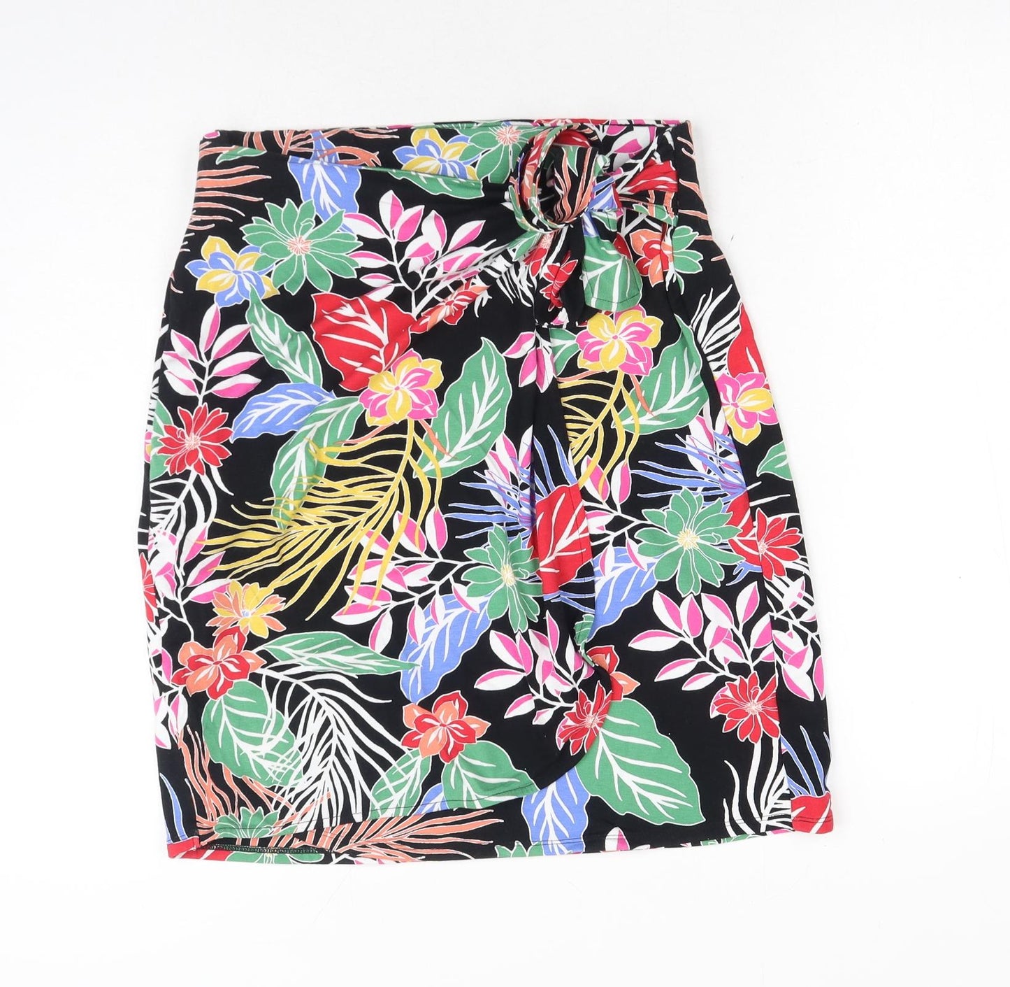 Cynthia Rowley Womens Multicoloured Floral Rayon Wrap Skirt Size M Tie