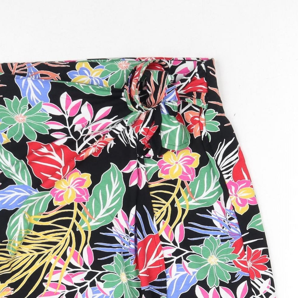Cynthia Rowley Womens Multicoloured Floral Rayon Wrap Skirt Size M Tie
