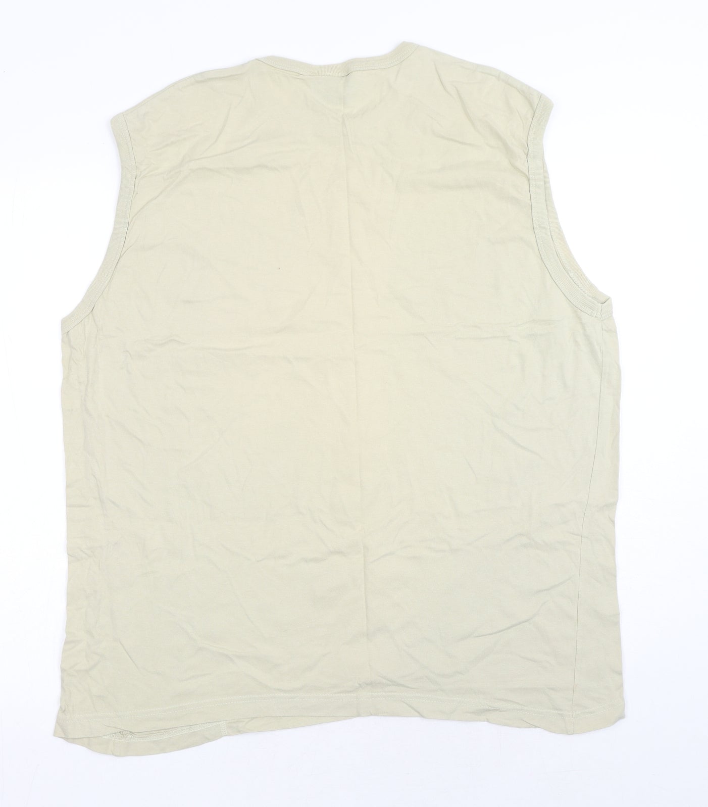 UrbanSpirit Mens Beige Cotton T-Shirt Size XL Round Neck