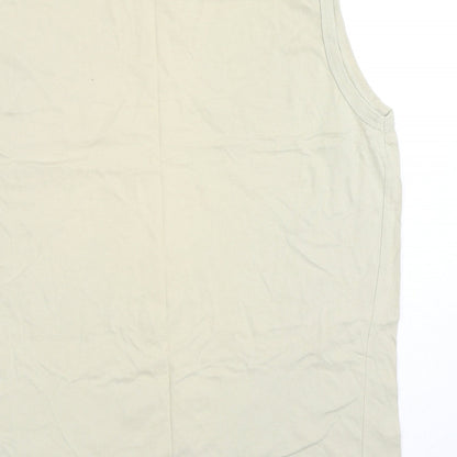 UrbanSpirit Mens Beige Cotton T-Shirt Size XL Round Neck