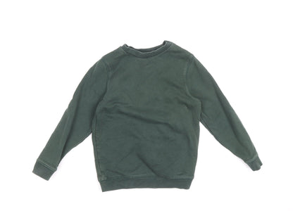 TU Boys Green Cotton Pullover Sweatshirt Size 6 Years Pullover