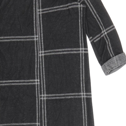 Atmosphere Womens Black Plaid Polyester Shift Size 6 Scoop Neck Pullover