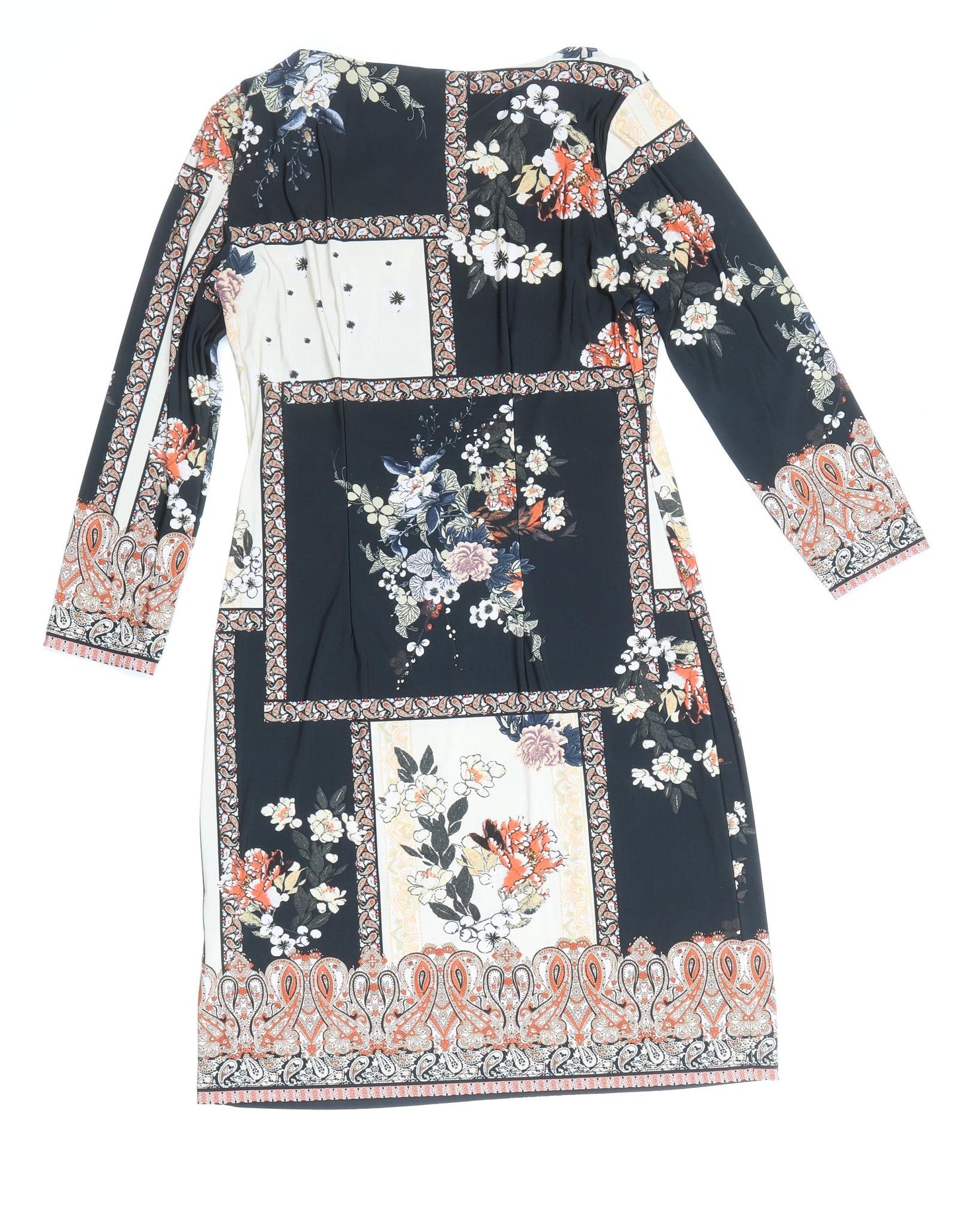 Atmosphere Womens Multicoloured Geometric Polyester A-Line Size 6 Boat Neck Pullover