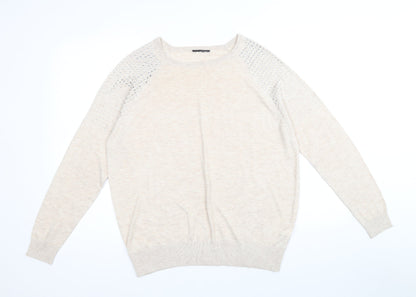 Womens UK Size 12 Preworn Beige Pullover Jumper