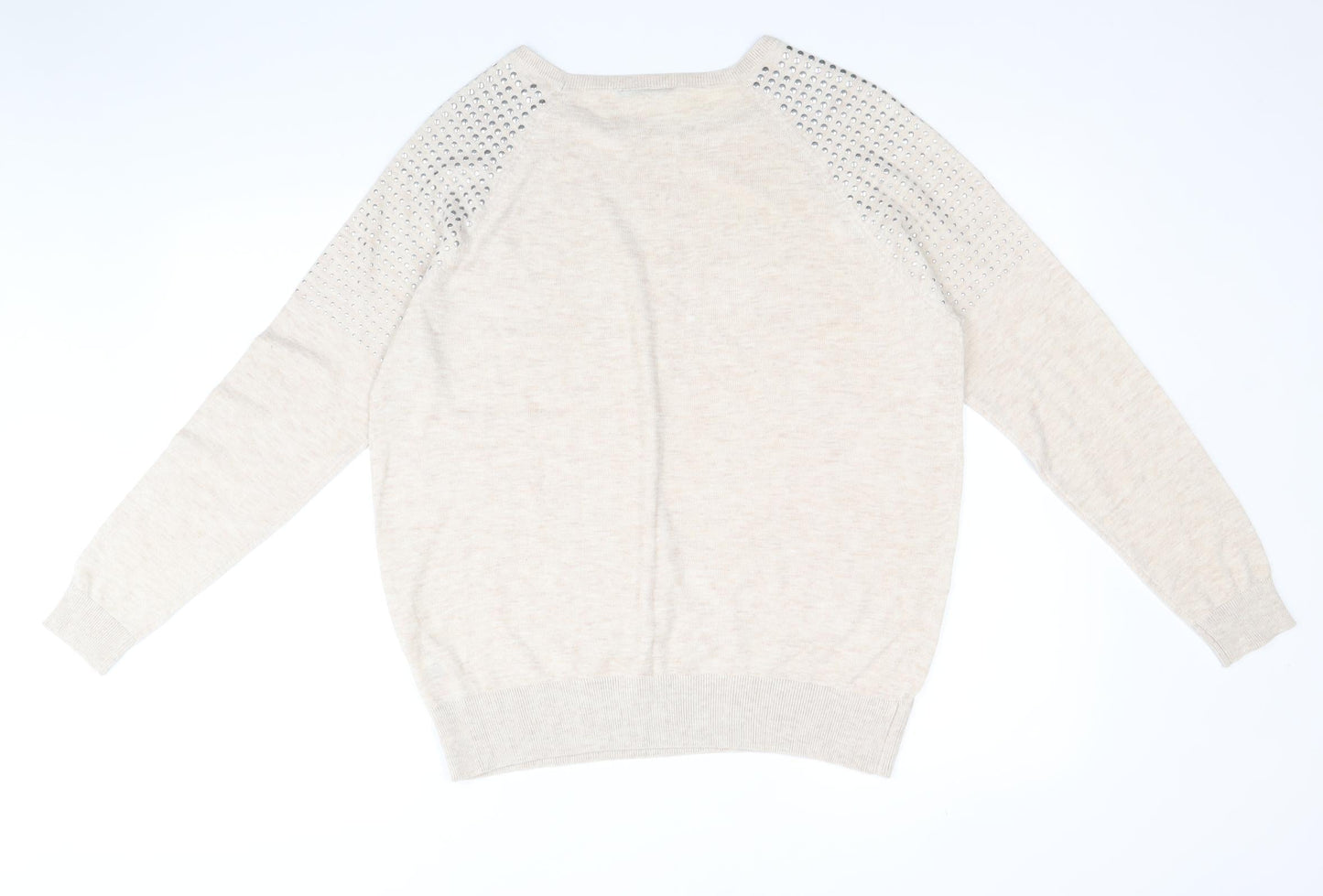 Womens UK Size 12 Preworn Beige Pullover Jumper