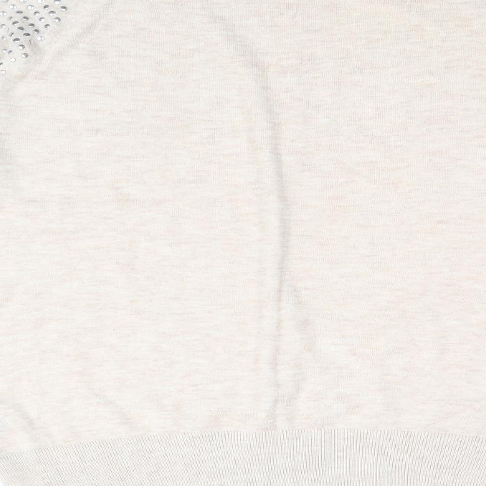 Womens UK Size 12 Preworn Beige Pullover Jumper
