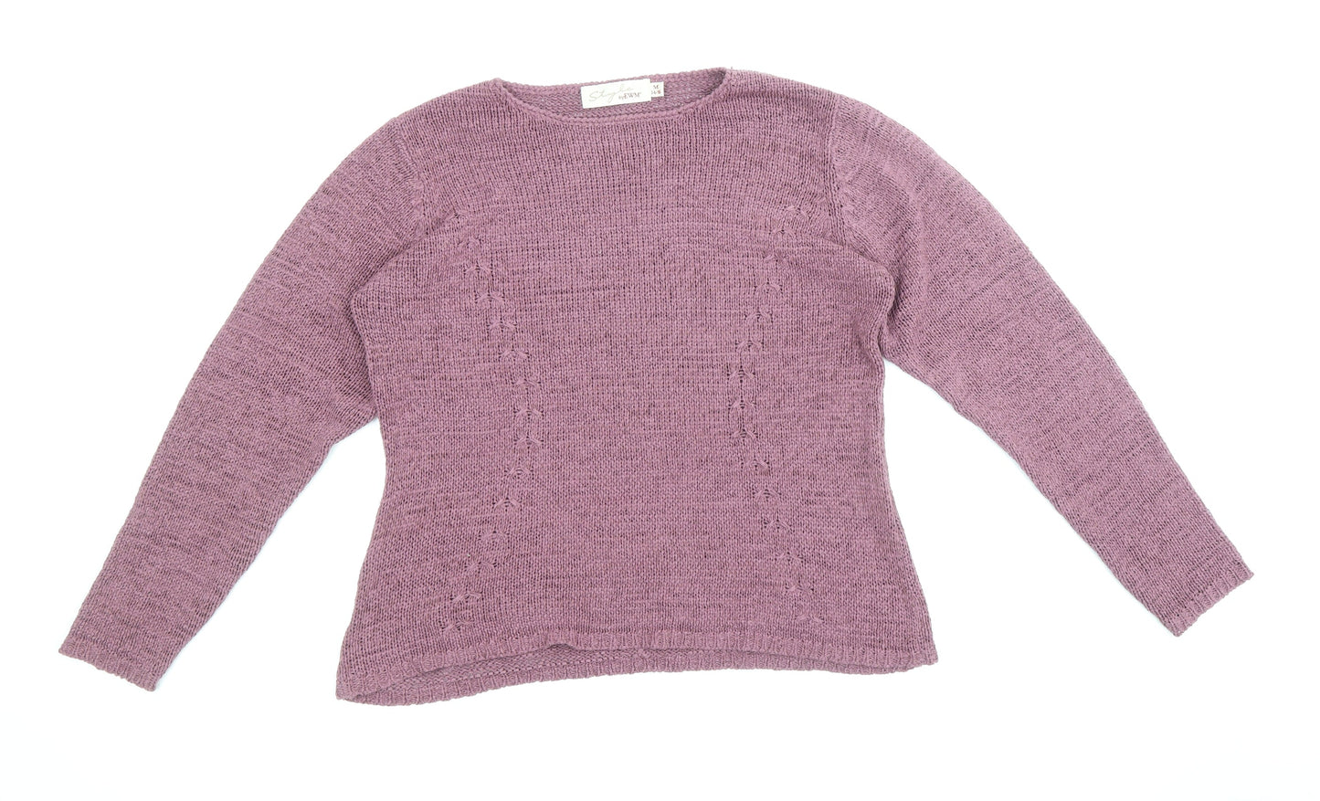 Womens UK Size M EWM Purple Pullover Jumper
