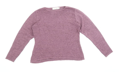 Womens UK Size M EWM Purple Pullover Jumper