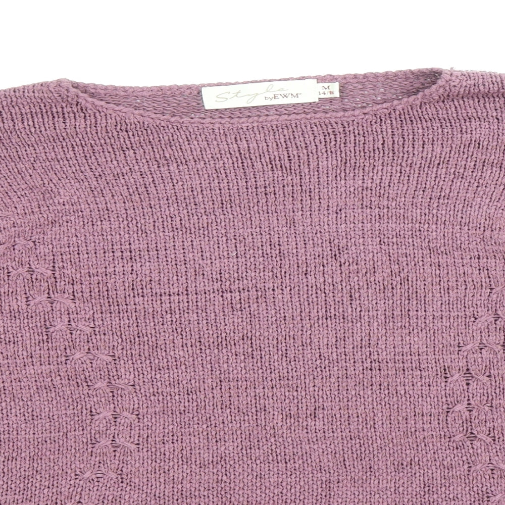 Womens UK Size M EWM Purple Pullover Jumper