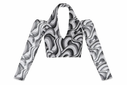 Womens UK Size S Select Grey Cropped Blouse