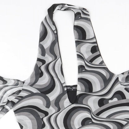 Womens UK Size S Select Grey Cropped Blouse