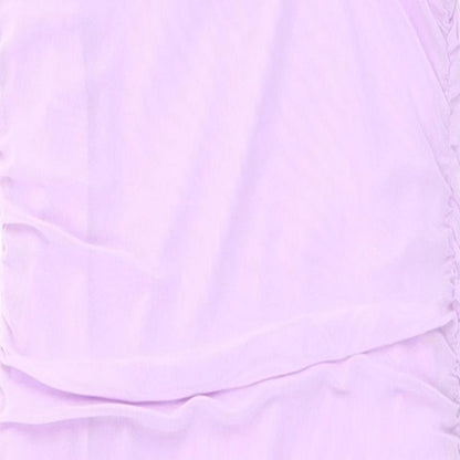 Select Womens Purple Polyester Bodycon Size 8 Square Neck Pullover
