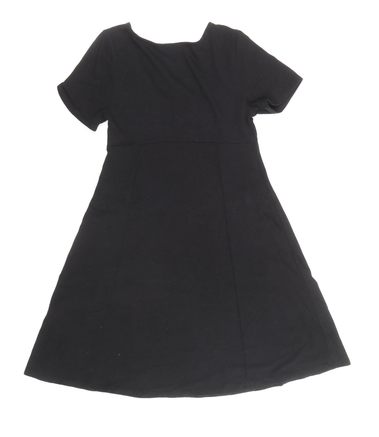 Double Zero Womens Black Cotton A-Line Size S V-Neck Pullover