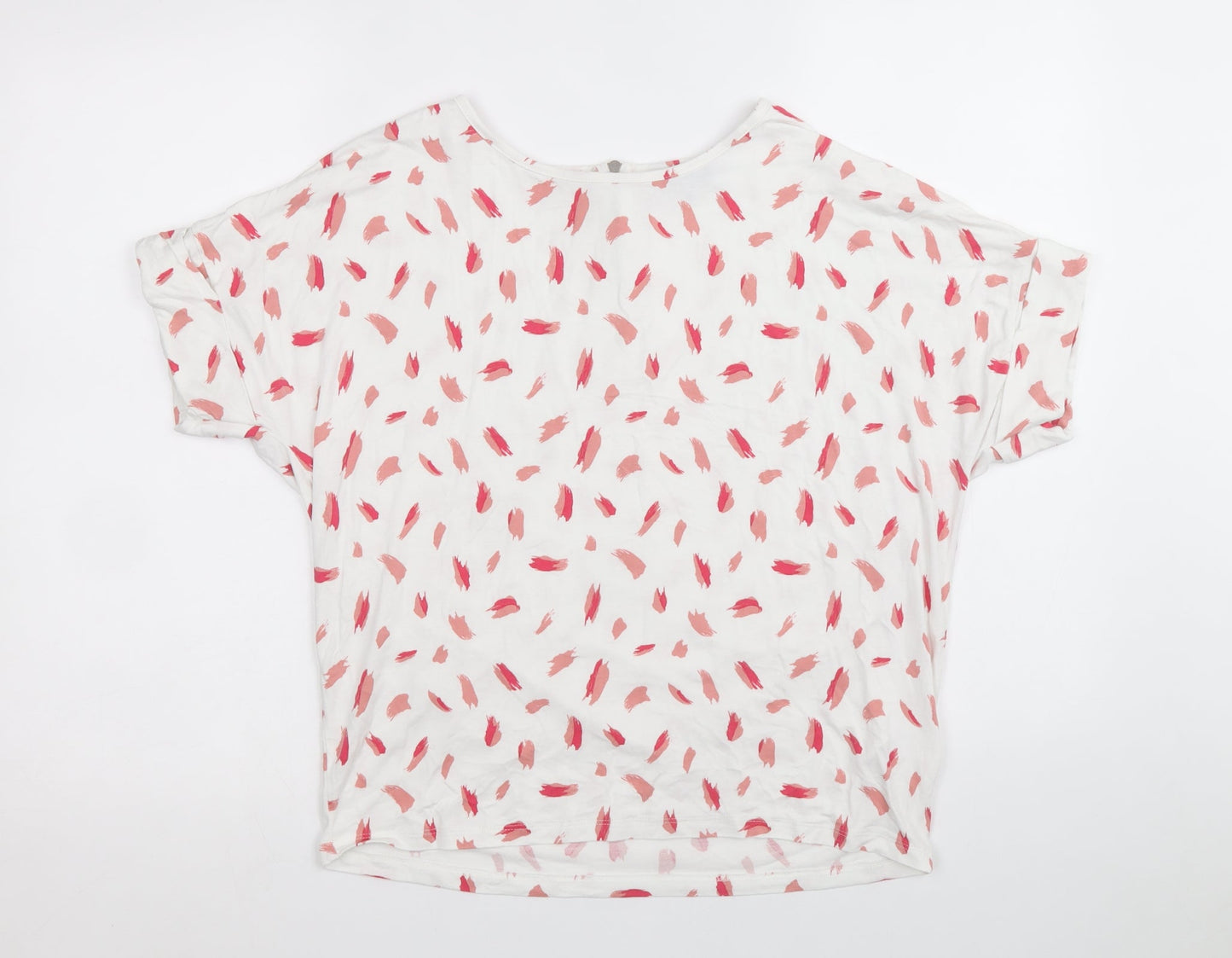 Womens UK Size 10 Peacocks White Basic T-Shirt