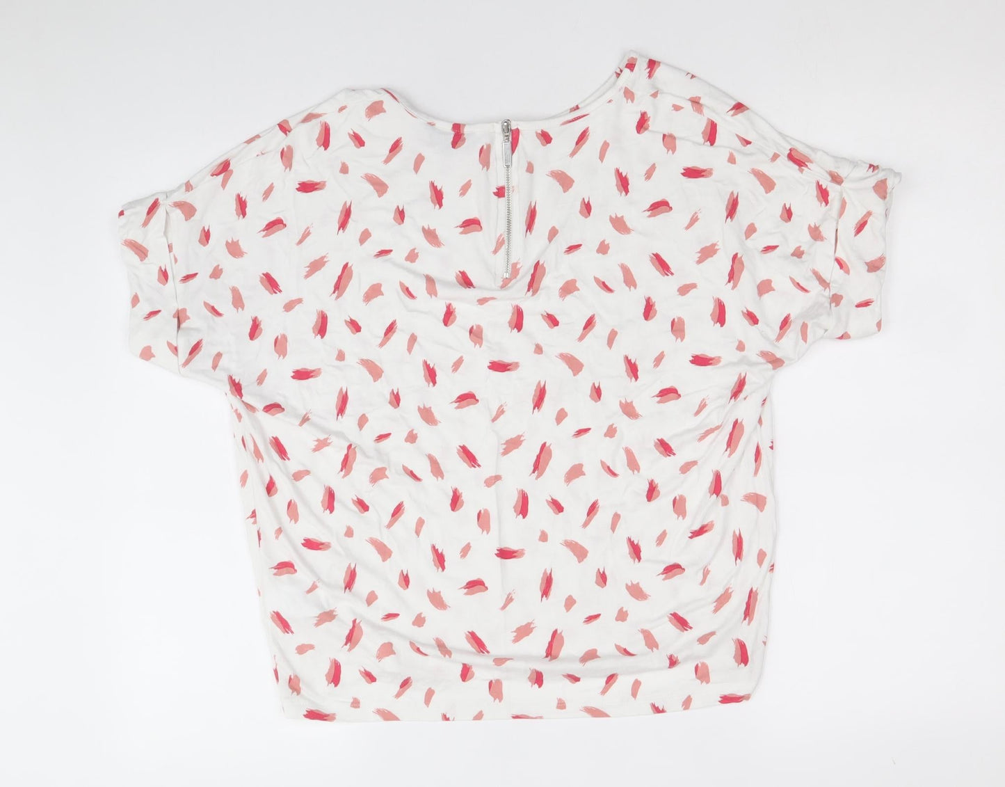 Womens UK Size 10 Peacocks White Basic T-Shirt