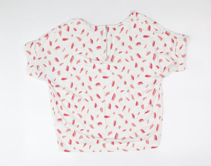 Womens UK Size 10 Peacocks White Basic T-Shirt