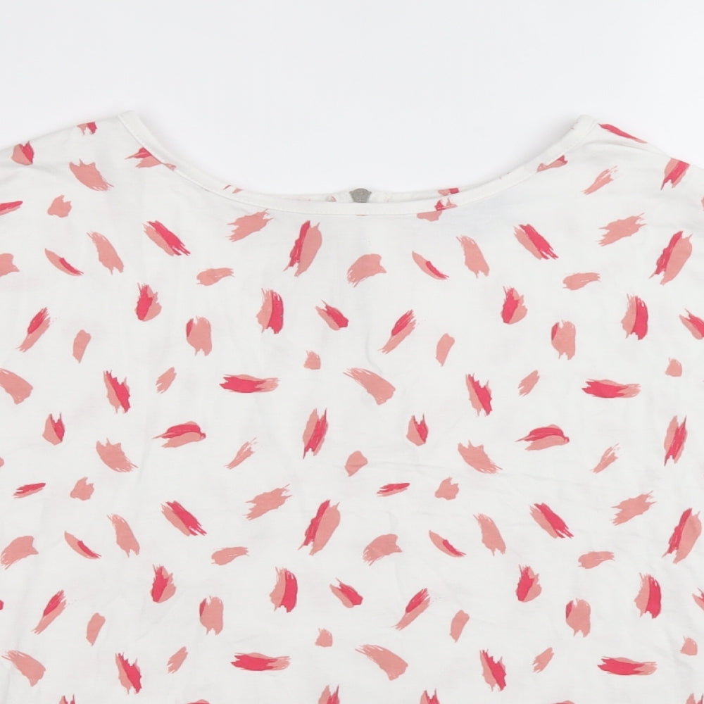 Womens UK Size 10 Peacocks White Basic T-Shirt