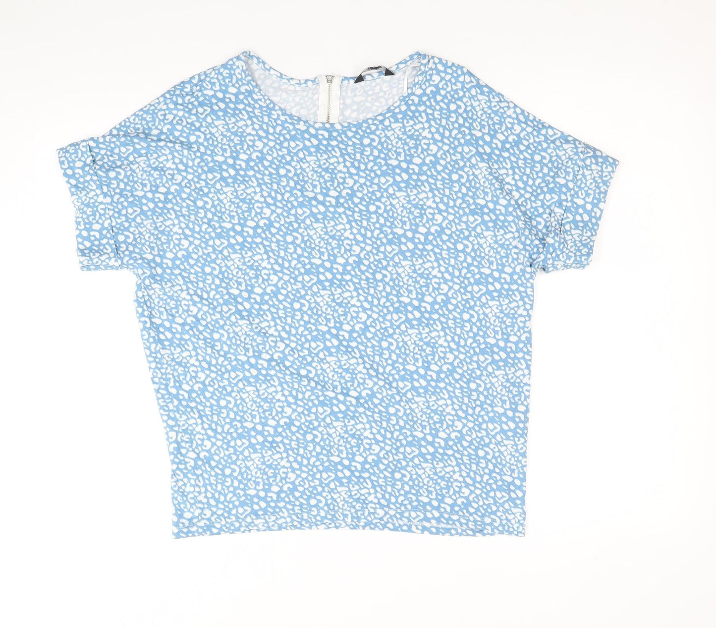 Womens UK Size 10 Peacocks Blue Basic T-Shirt