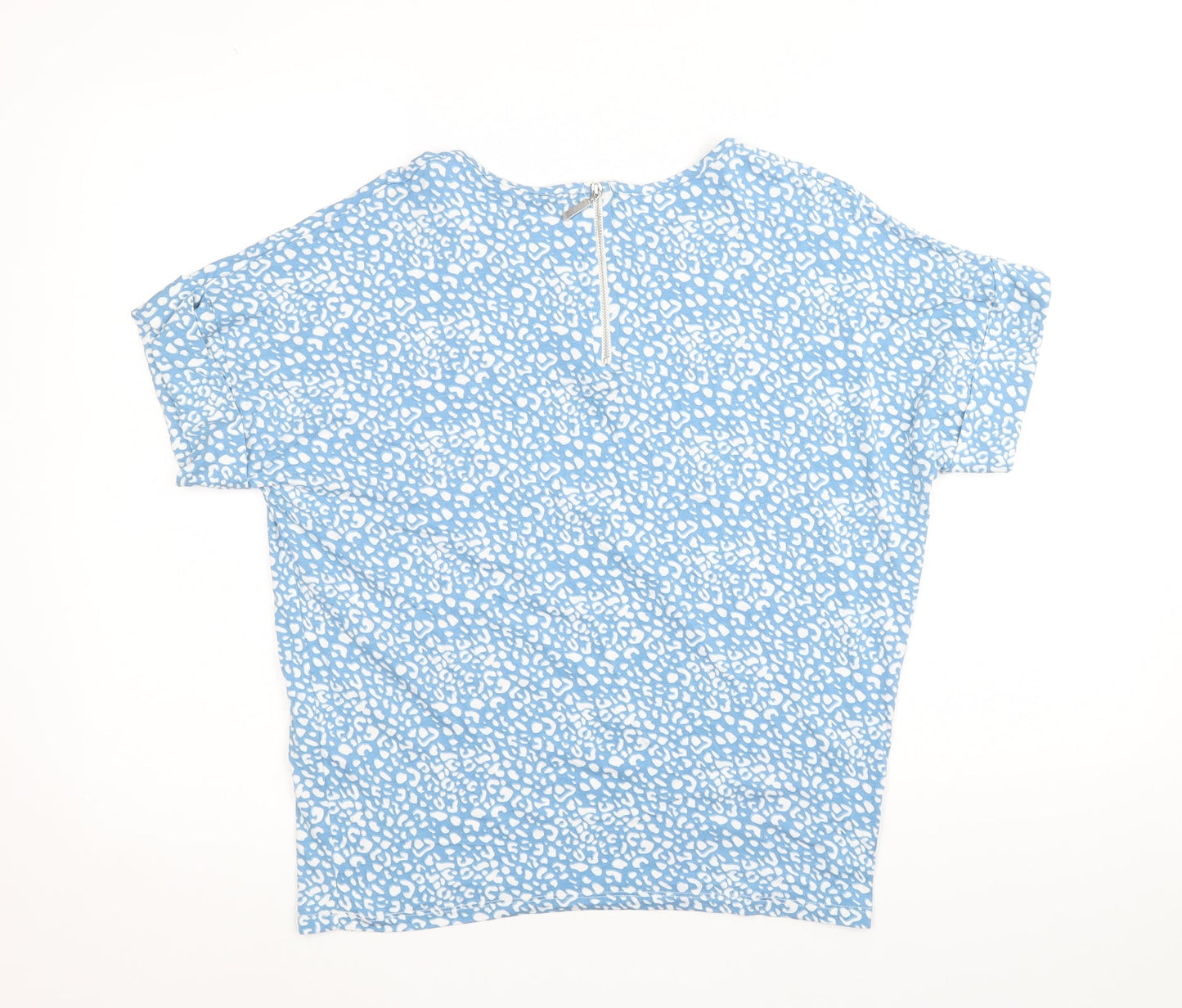 Womens UK Size 10 Peacocks Blue Basic T-Shirt