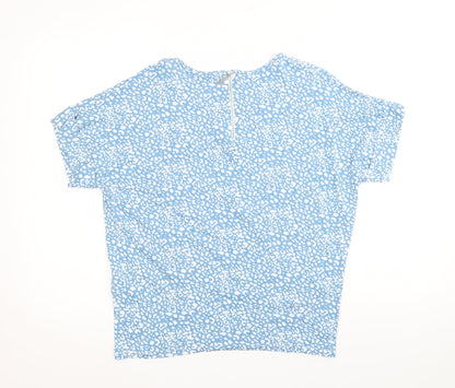 Womens UK Size 10 Peacocks Blue Basic T-Shirt