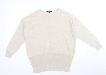 Womens UK Size S Peacocks Beige Pullover Jumper