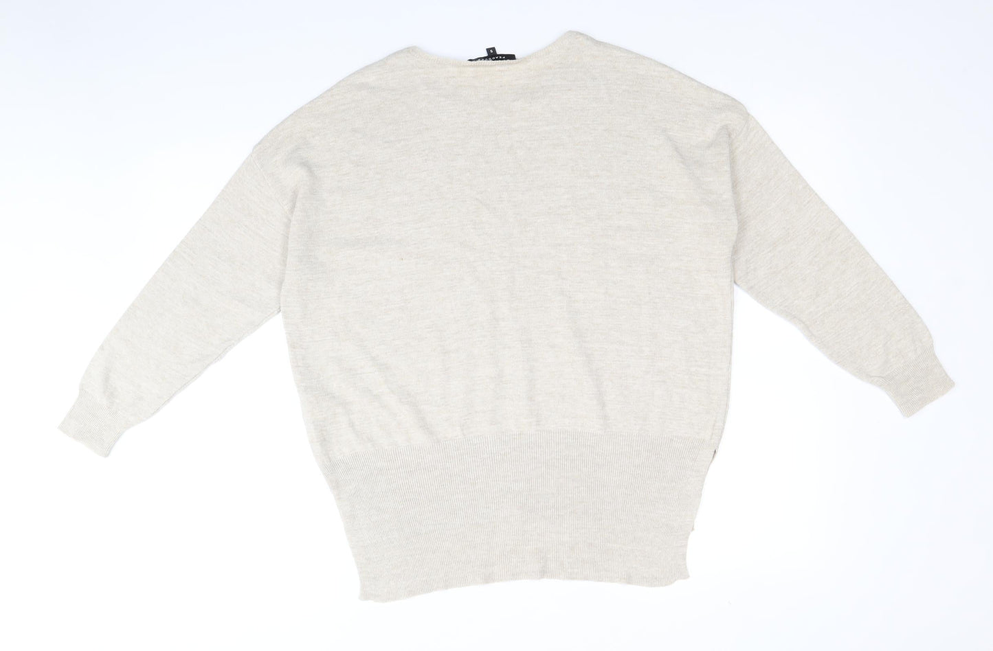 Womens UK Size S Peacocks Beige Pullover Jumper