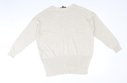 Womens UK Size S Peacocks Beige Pullover Jumper