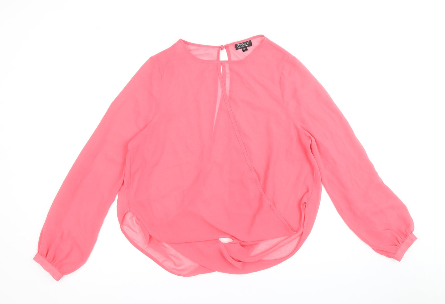 Womens UK Size 8 Topshop Pink Basic Blouse